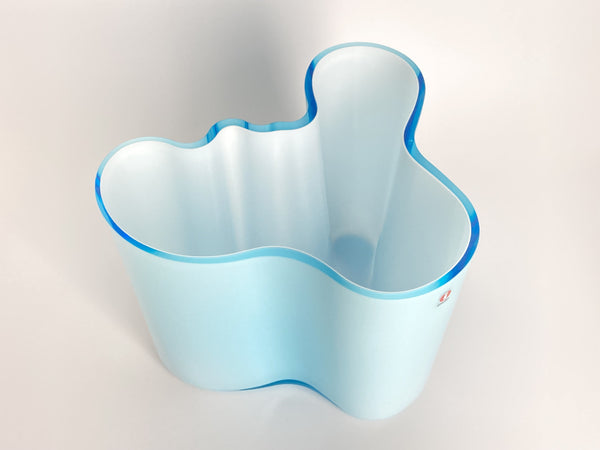 Alvar Aalto - Vase in twin color light blue & white 160mm