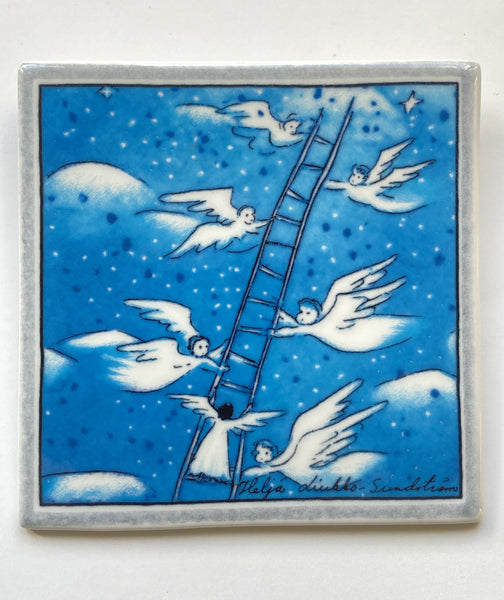 Heljä Liukko-Sundström - Angel Plate 12x12cm from 2000 by Arabia