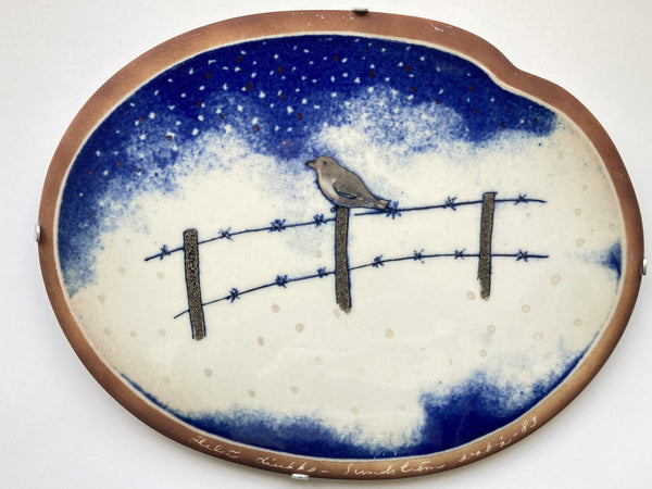 Heljä Liukko-Sundström  Ceramic Art Plate - Varpunen - Sparrow Arabia 1983