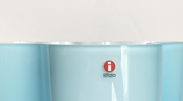 Alvar Aalto - Vase in twin color light blue & white 160mm