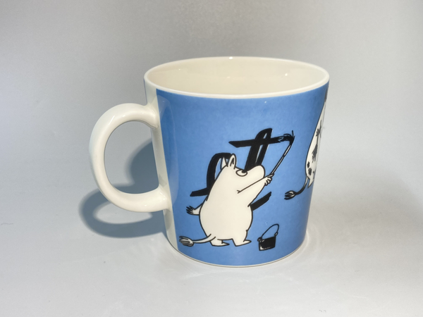 90's Moomin Mug blue Moomins painting Arabia 1990 –1996