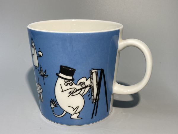 90's Moomin Mug blue Moomins painting Arabia 1990 –1996