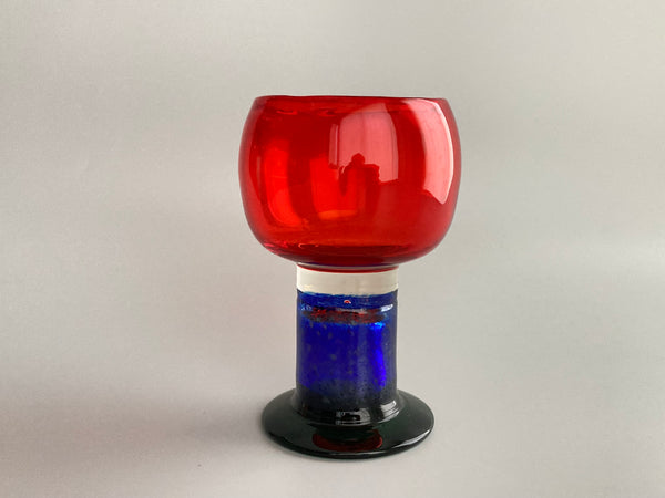 Kaj Franck - bright red KF 539 Trophy Goblet - Pokaali - Nuutajärvi Notsjö 1968-1971